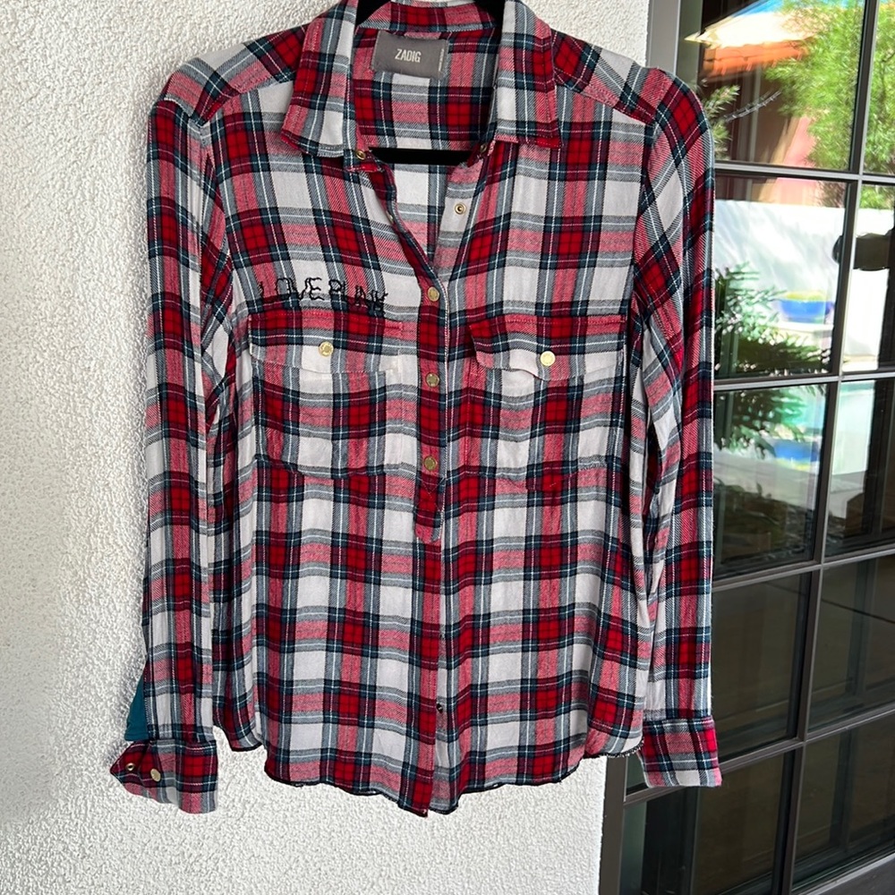 Zadig & Voltaire Flannel Check Plaid Shirt